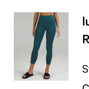 lululemon align ribbed leggings in green jasper